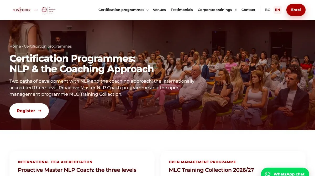 Certification programmes, nlpcenter.org